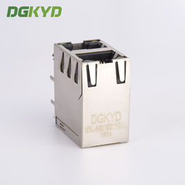 Dual Deck 2 Ports RJ45 Receptacle Connector Ethernet Modular Jacks With Y/G LED