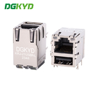 KRJ-21USBNL Rj45 8p8c Modular Connector USB2.0 Socket Integrated With 100Mbps Network Interface Tab Up
