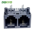 RJ11 Earless Full Plastic 6P2C 1X2 Ethernet Socket DGKYD57221262IWA1DB5 Double Port Connector