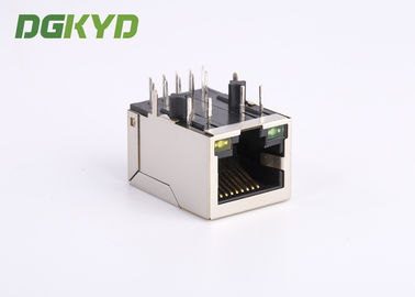 Single Port Gigabit Ethernet 10 Pins PCB RJ45 Modular Jack, G/Y Led