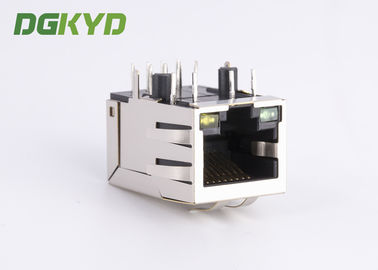 10/100 Base-tx network connector rj45 single port with G/Y led and EMI Fingers RJ45 With Transformer