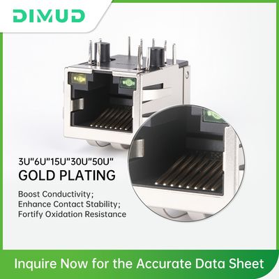 DGKYD RJ45 Connector 8P8C with LED Green/Yellow -40℃ to 85℃