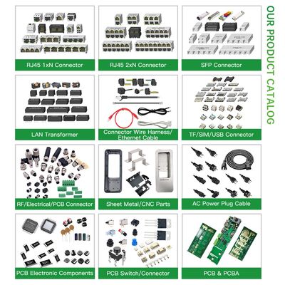 Industrial Gigabit RJ45 Connector 1 Port with LED 180° Vertical Plug