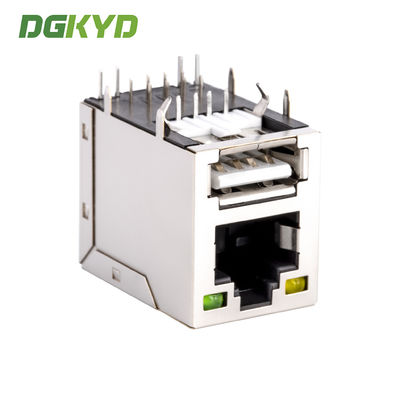 RJ45 with USB 2.0 socket, shielded with light, without filter DGKYDRU121188AB1WDY1054