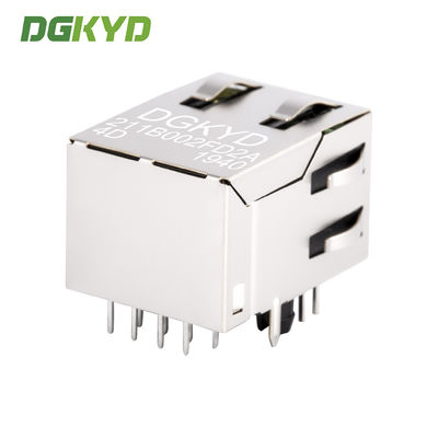 RJ45 network port socket with built-in 100Mbps integrated transformer with light and shielding KRJ-SH105GYENL