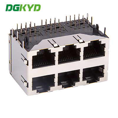 RJ45 multi port connector industrial network interface network port socket 8P8C KRJ-5921S2X3WDENL