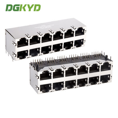 KRJ-5921S2X6WDENL 2X6 RJ45 connector 8P8C no light strip shielded network port socket