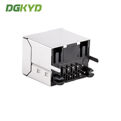 180 degree vertical entry metal shielded rj-45 connector for rj45 female jack cable KRJ-52T8811ENL