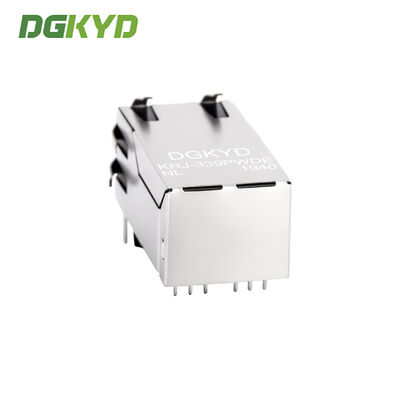 One Port PoE Rj45 Transformer , 1000m Integrated 12 Pin Rj45 For Fiber Optic Transceiver KRJ-339PWDENL