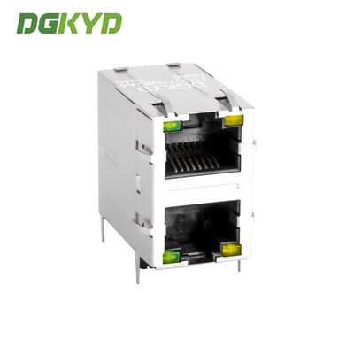 Dual Deck RJ45 Connector with 1000base Transformer and Cat6 Performance for Ethernet Networks
