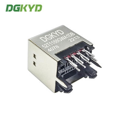 DGKYD52T1188GWA1DB4078 Ethernet Socket 8P8C Connector Horizontal 180° Interface No Light Strip Shield
