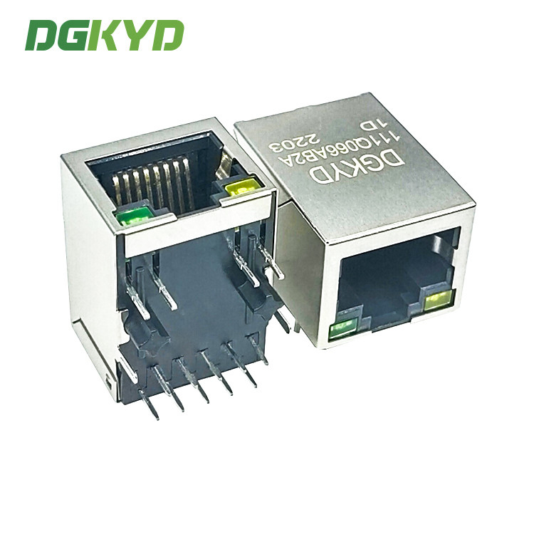 Συνδετήρας δικτύων DGKYD111Q066AB2A1D RJ45 με το λαμπτήρα καμία ενσωματωμένη μορφωματική διεπαφή φραγμών Ethernet σράπνελ Gigabit