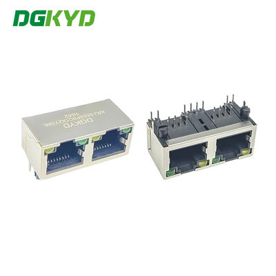 Krj-56S8P8C1X2YGNL Ganged 2 100base Tx Rj 45 1 X 2 λιμένων RJ45 Ethernet Jack Combo