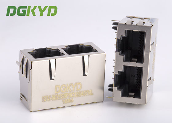 KRJ -5921S8P8C12E457NL 2 συνδετήρας RJ45 ο μορφωματικός Jack δικτύων του Jack διεπαφών λιμένων RJ45