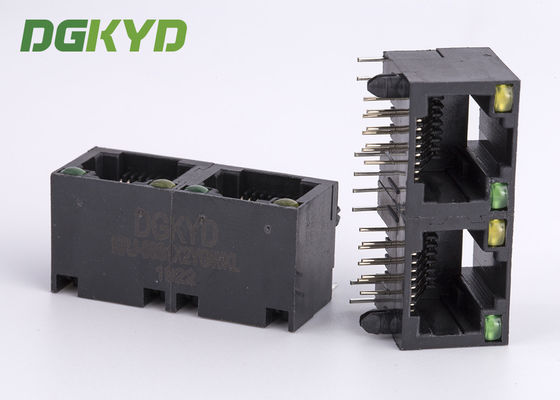 Krj-56S1X2YGWKNL ετικέττα επάνω στο δύο ανοιγμάτων Gigabit Ethernet Rj45 τοπικό LAN Jack Ganged για UTP