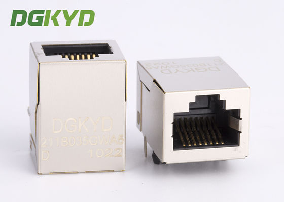 Προστατευμένα 10/100 RJ45 Magnetics συνδετήρων ΜΒ ετικεττών ενότητας επάνω σε THT