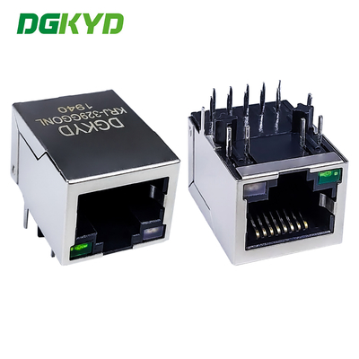 Διασύνδεση δικτύου RJ45 με φως LED Συνδέσμος Gigabit Ethernet οριζόντιας πρίζας KRJ-329GGONL