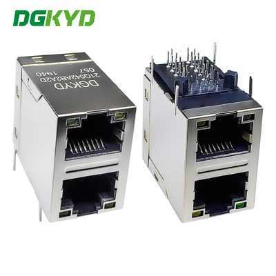 Σύνδεσμος πολλαπλών θύρων RJ45 6U Φίλτρο Gigabit 2X1 Μονουλική πρίζα μπλοκ RJ45 Σύνδεσμος θύρας δικτύου DGKYD21Q042AB2A2D057