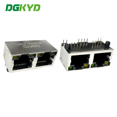 Οριζόντια διασύνδεση RJ45 στρογγυλή καρφίτσα 1X2 δίκτυα θύρα 8P8C με φως και προστασία DGKYD561288AB1A1DY1