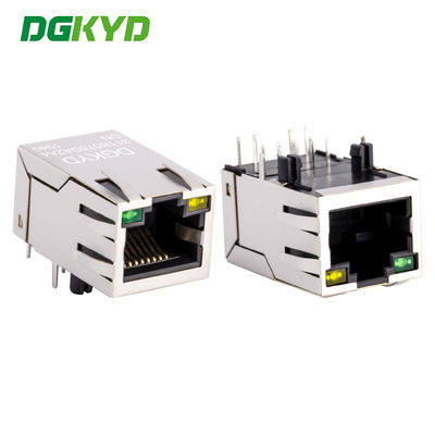 Σύνδεσμος δικτύου RJ45 100Mbps Ενσωματωμένο μετασχηματιστή Ethernet με φως και μεταλλική θωράκιση DGKYD311B075DA2A4DN