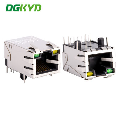 Σύνδεσμος RJ45 100Mbps ενσωματωμένου μετασχηματιστή θύρας δικτύου μονής σειράς ακίδων DGKYD311B031DB2A4D