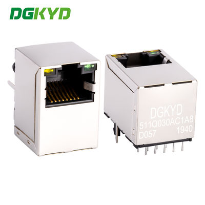 Κορυφαία είσοδος Rj45 Lan Jack, Cat6 Gigabit Rj45 Modular Jack με μετασχηματιστή DGKYD511Q030AC1A8D057