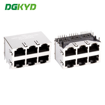 DGKYD59212388HWA1DY1A062 RJ45 πολλαπλές πύλες προστατευμένος σύνδεσμος χωρίς φως 8P8C πρίζα Ethernet χωρίς απομόνωση ελατήριο