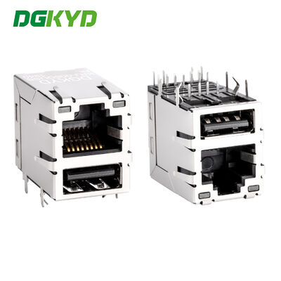 RJ45 με πρίζα USB 2.0 Gigabit ενσωματωμένο δίκτυο συνδέσμου θύρας φίλτρου KRJ-008QUSBNL