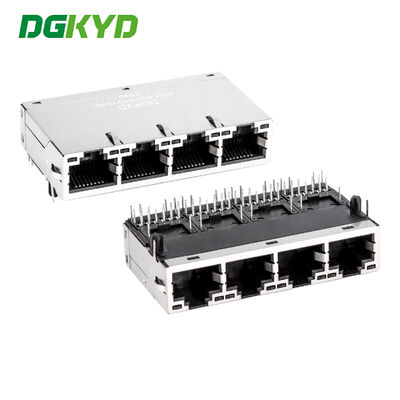 4 θύρες Giga Ethernet Connector Rj45 Modular Jack,βύθος βιομηχανικού δικτύου 1000 BASE-TX KRJ-4339PGYENL
