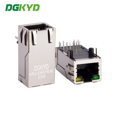 KRJ-339GYENL 8p8c Plug Single Port Gigabit Light Strip Shielded Communication Interface Network Socket (Σημείο δικτύου επικοινωνίας με προστασία)