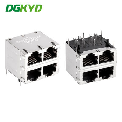 RJ45 Συνδετήρας Μοδική πρίζα με εσωτερικό μαγνητικό 2X2 Διαμόρφωση θύρας CAT6 συμβατή