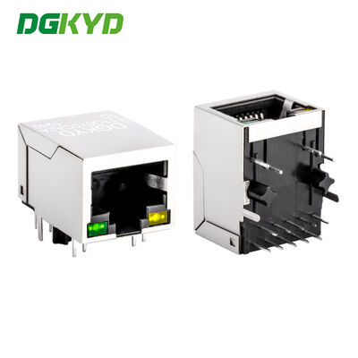 Συνδέτης Gigabit RJ45 βιομηχανικής κλάσης με προστατευμένο περίβλημα και δείκτη LED