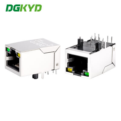 KRJ-SH256GYNL RJ45 Connector με φίλτρο 100Base, ένδειξη LED και θωρακισμένο αρθρωτό βύσμα RJ45