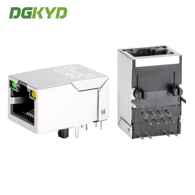 RJ45 modular jack με φίλτρο 100MB, ενδεικτική λυχνία LED κατάστασης και θωρακισμένο μεταλλικό σύνδεσμο για δικτυακές διεπαφές