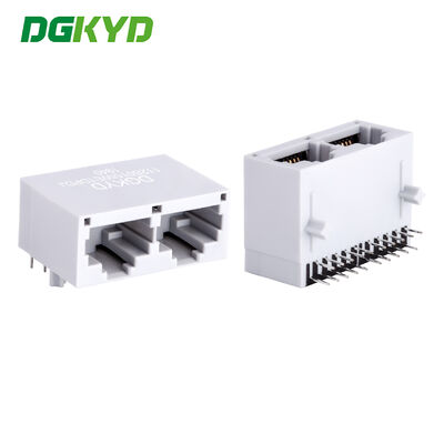 Διαμόρφωση θύρας 1X2 Συνδέτης PCB RJ45 με χρυσωπική επίστρωση 6u και τοποθέτηση PCB δεξιάς γωνίας για επικοινωνία