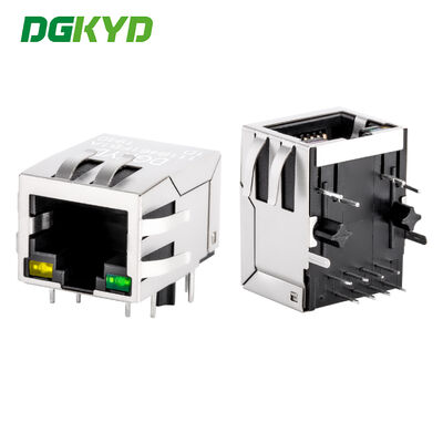 Tab Down 1x1 Port 1000 Base-T RJ45 Shielded Connector Ethernet LAN Modular Jack με ενσωματωμένο μαγνητικό