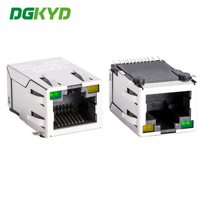 SMT Επαφή RJ45 Θωρακισμένη Υποδοχή με LED Μεταλλική Θωρακισμένη Αρθρωτή Υποδοχή RJ45